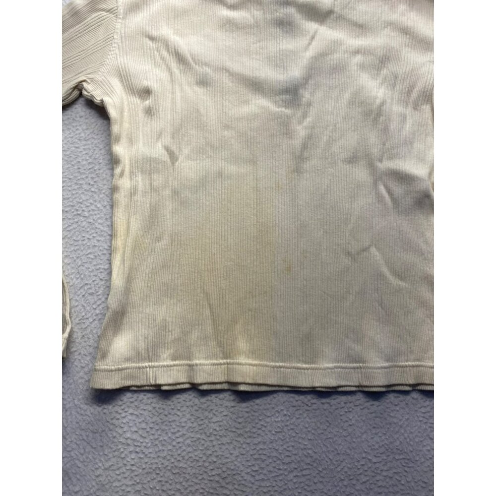 Vintage Tommy Hilfiger Ribbed Long Sleeve Polo Shirt With Striped Collar #7148 - Picture 8 of 9
